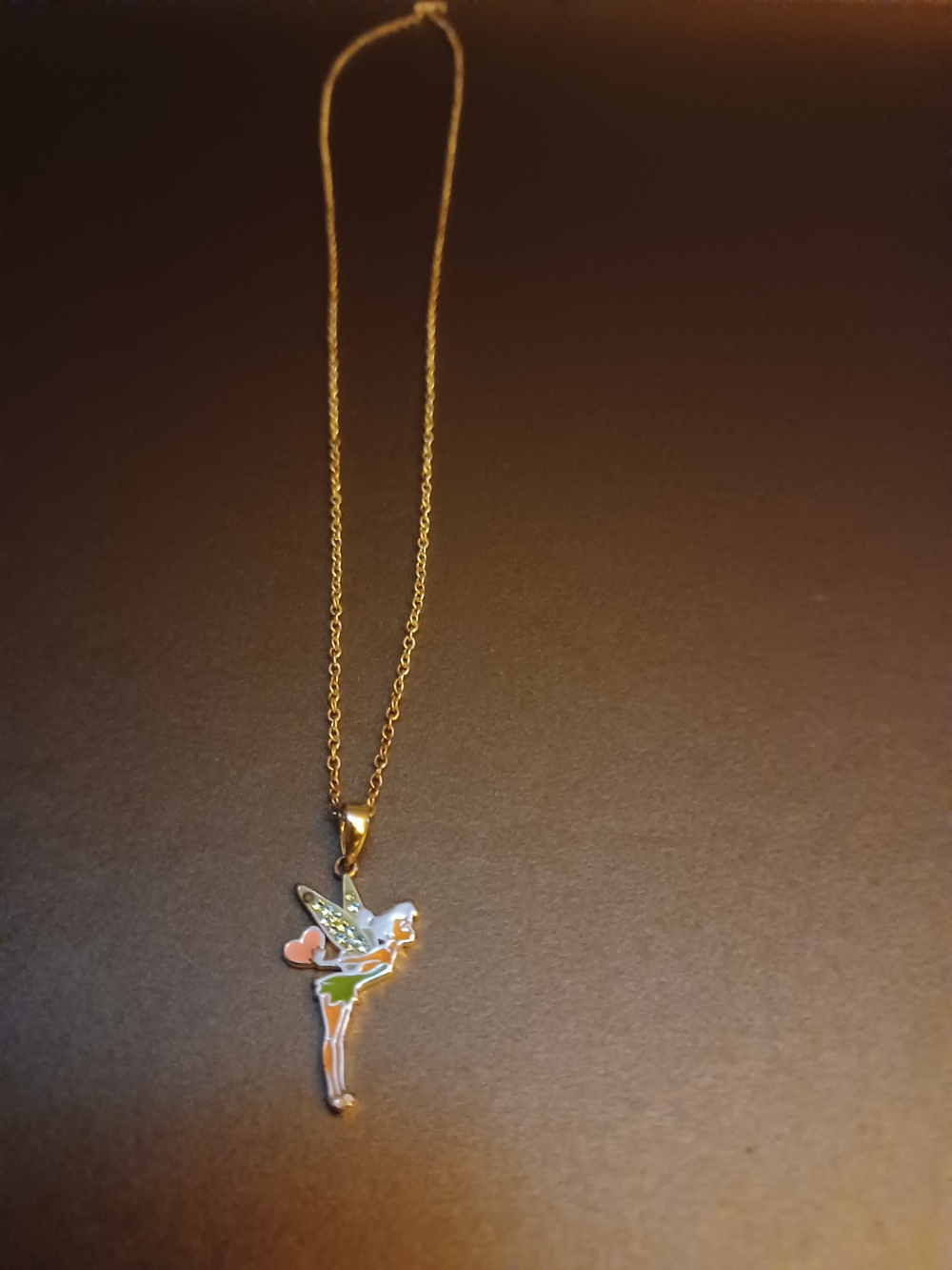 Disney Silver Tinker Bell Necklace with Pink, Green & Blue Enamel - Picture 5 of 6